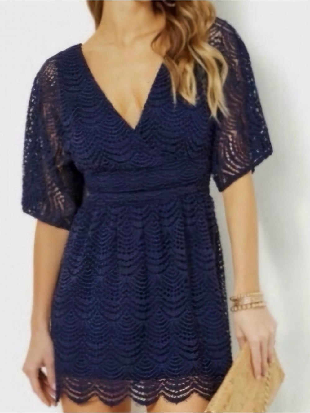 Lilly Pulitzer Parigi S/S Skort Romper True Navy Lace Lined Medium